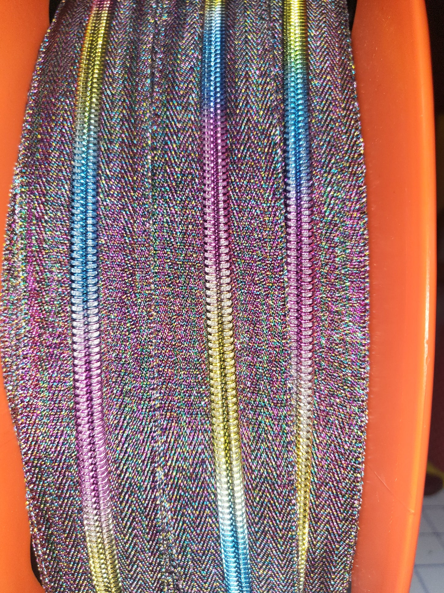 #5 Iridescent Rainbow Zipper Tape