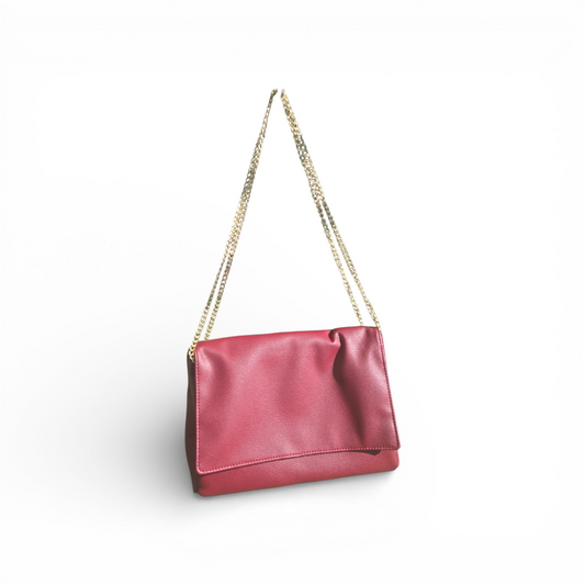 Saida Flap Bag - Oxblood Faux Leather