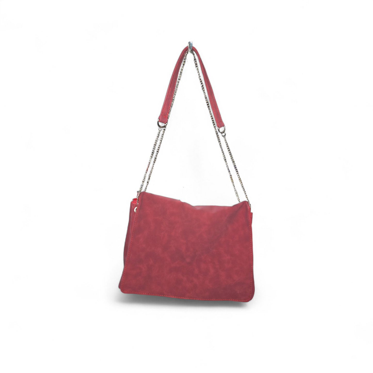 Saida Flap Bag - Red Faux Suede