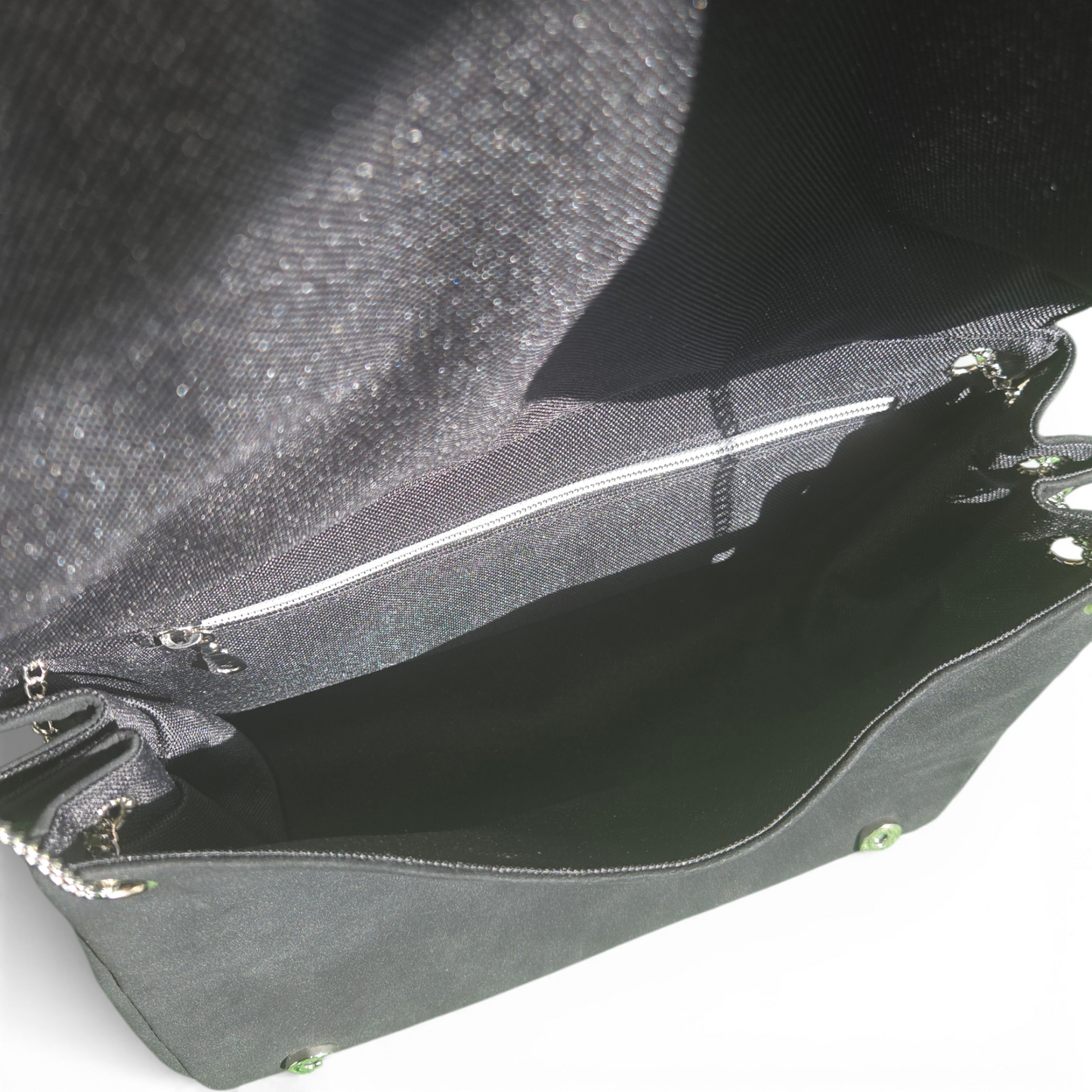 Saida Flap Bag - Black Faux Suede