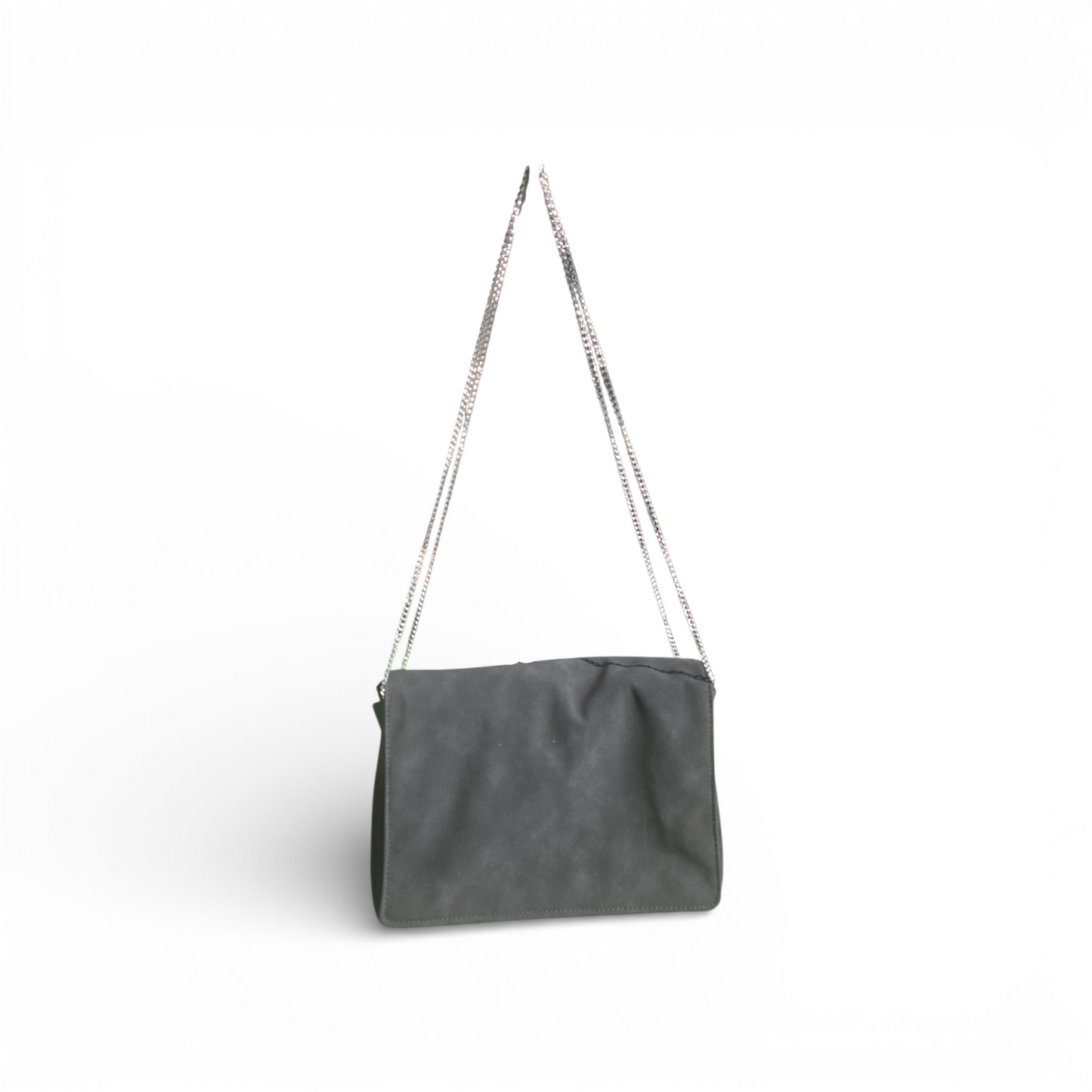 Saida Flap Bag - Black Faux Suede