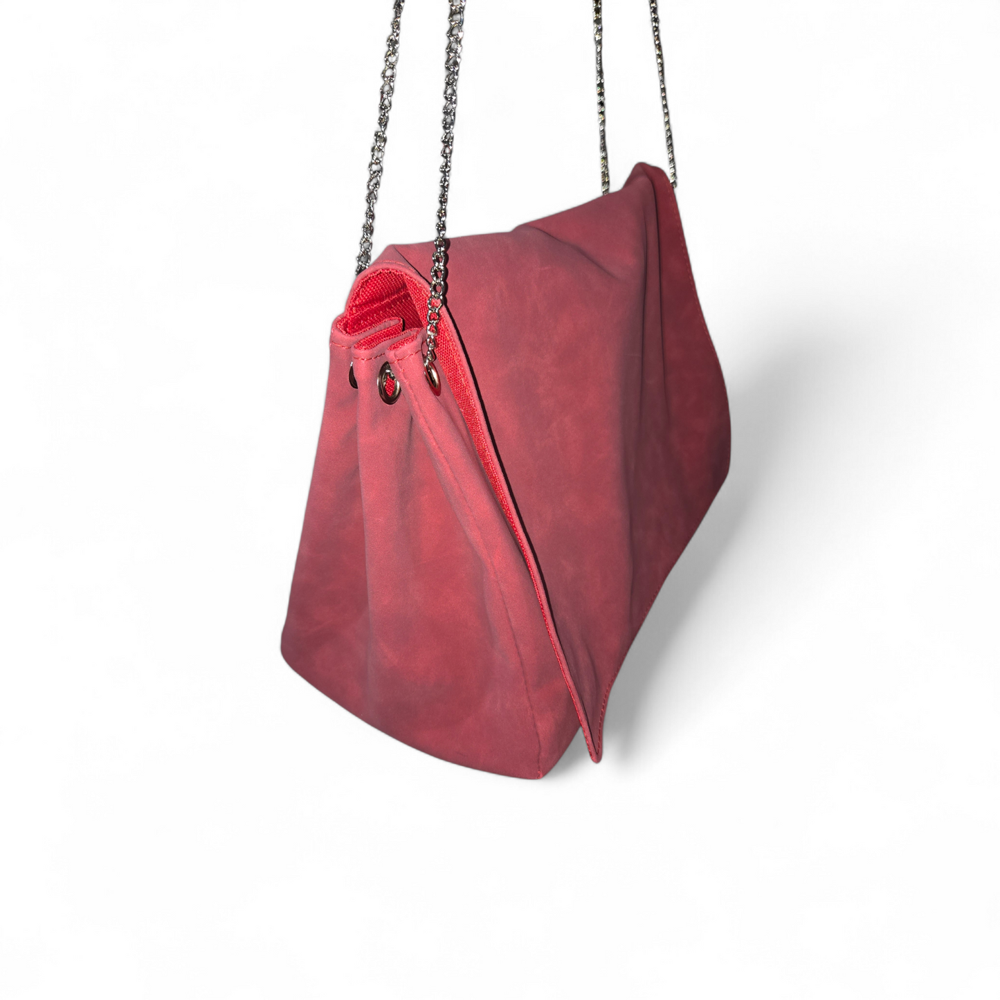 Saida Flap Bag - Red Faux Suede